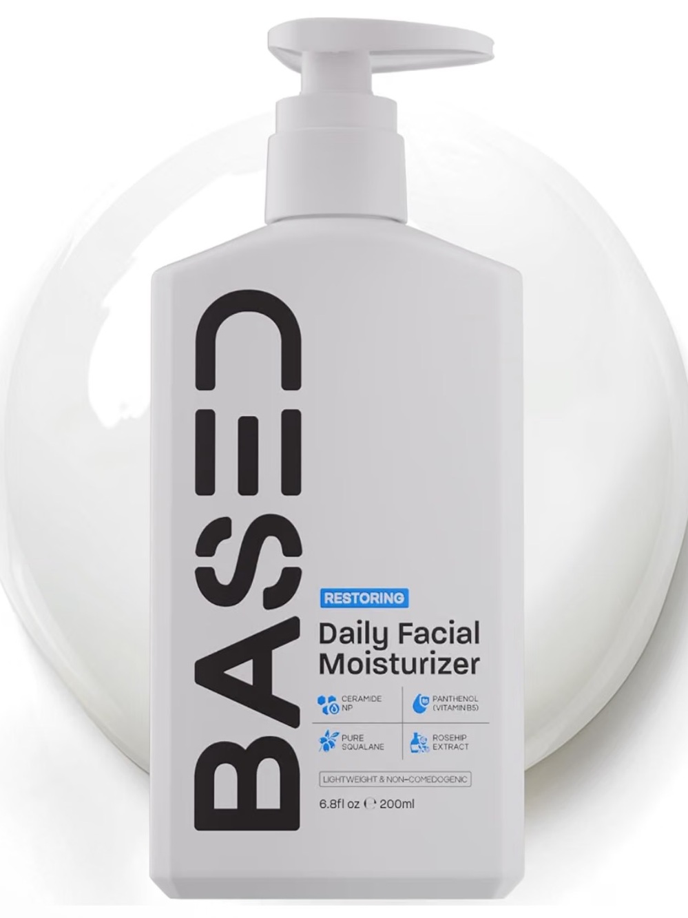 BASED Men's Daily Face Moisturizer - Daily Facial Moisturizer Squalane & Rosehip